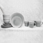 Two-Tone Grey Design Dinner Set