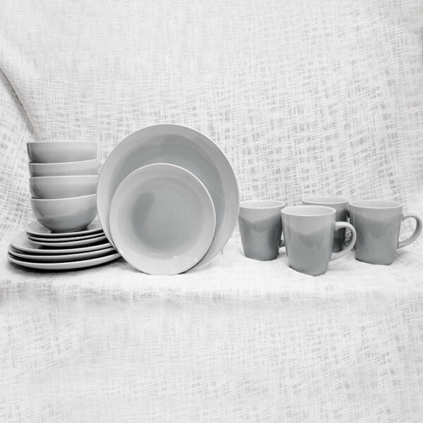 Two-Tone Grey Design Dinner Set