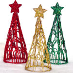 Festive Glitter Cone Christmas Tree Toppers