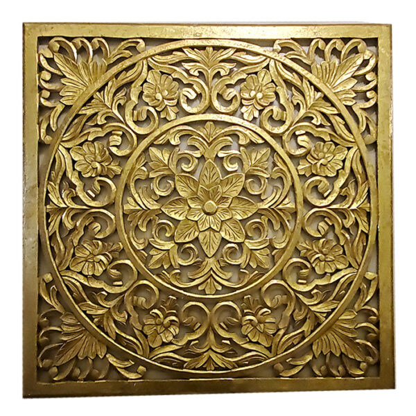 Gold Carved Floral Wall Panel Large