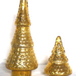 Gold Mercury Glass Tabletop Trees Set