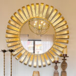 Gold Sunflower Statement Mirror 120cm