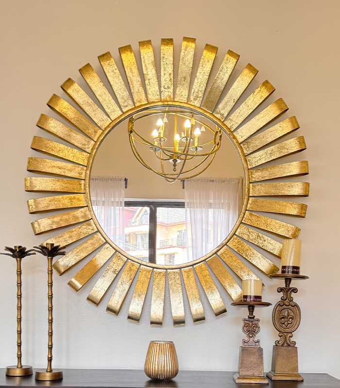 Gold Sunflower Statement Mirror palacina interiors large120cm..
