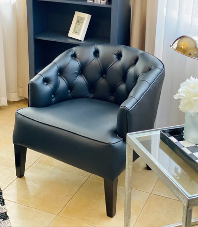 LOBBY BLACK LEATHER CHAIR 55K