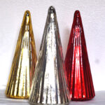 Shimmering Mercury Glass Cone Trees
