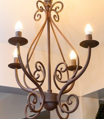 Mia Wrought Iron Chandelier - Chocolate 35K