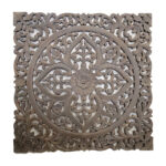 Ornate Grey Carved Wooden Wall Panel Large