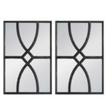 Rustic Geometric Wall Mirror set of 2