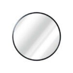 Sleek Black Round Mirror