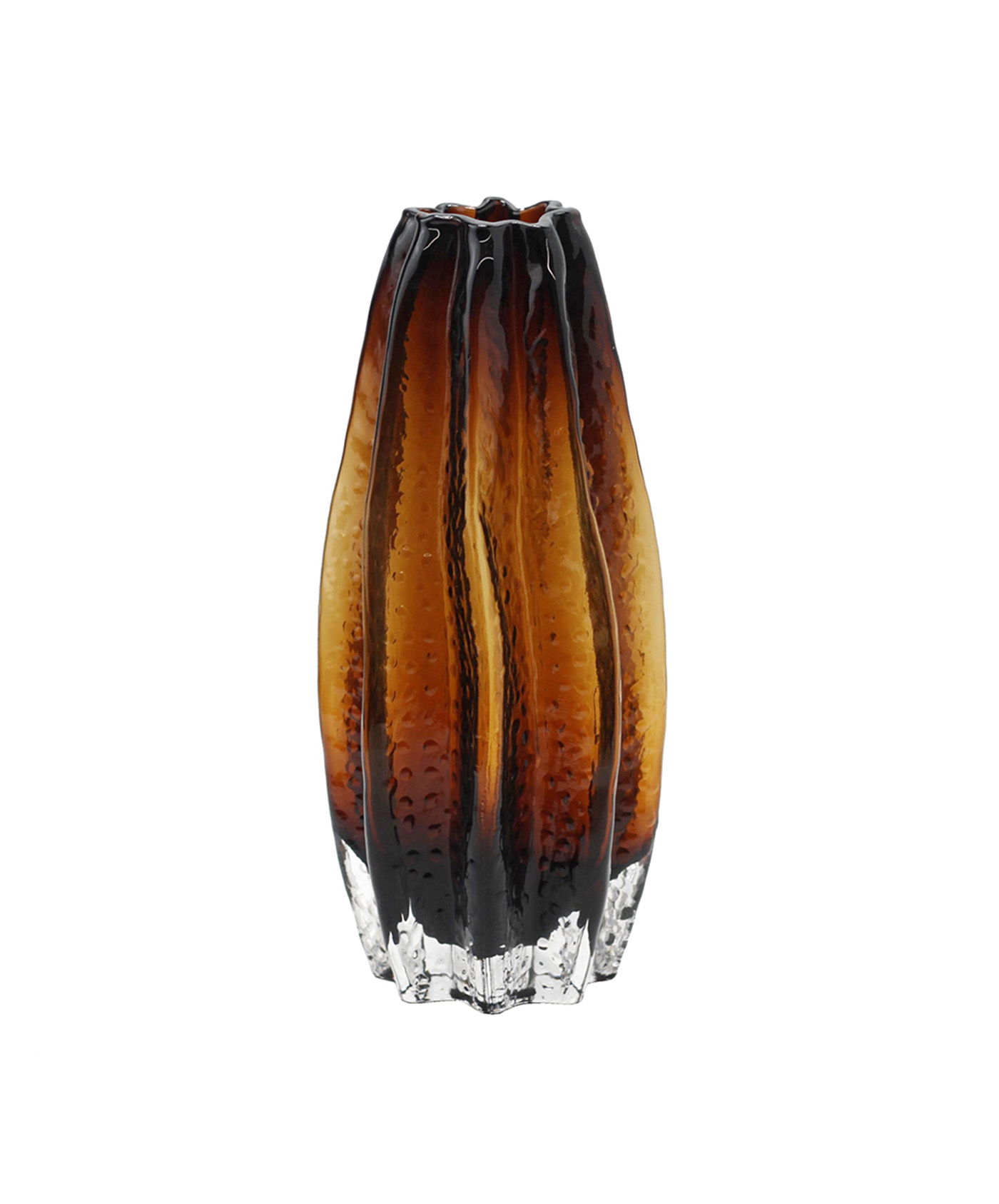 Amber Flame Textured Glass Vase Amber Flame Textured Glass Vase