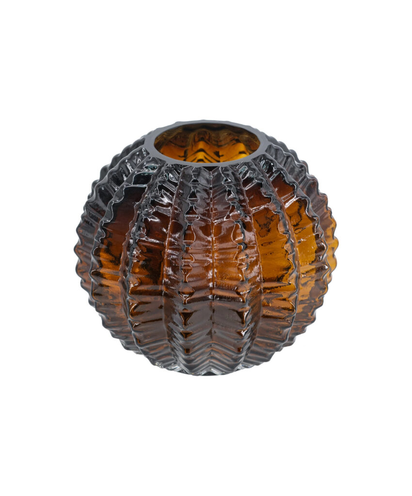 Amber-Globe-Textured-Glass-Vase