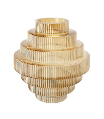 Rae 10-Inch Tiered Glass Vase – Amber Glow