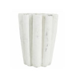 Ribbed-Cement-Coral-Vase