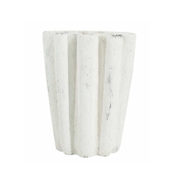 Ribbed-Cement-Coral-Vase
