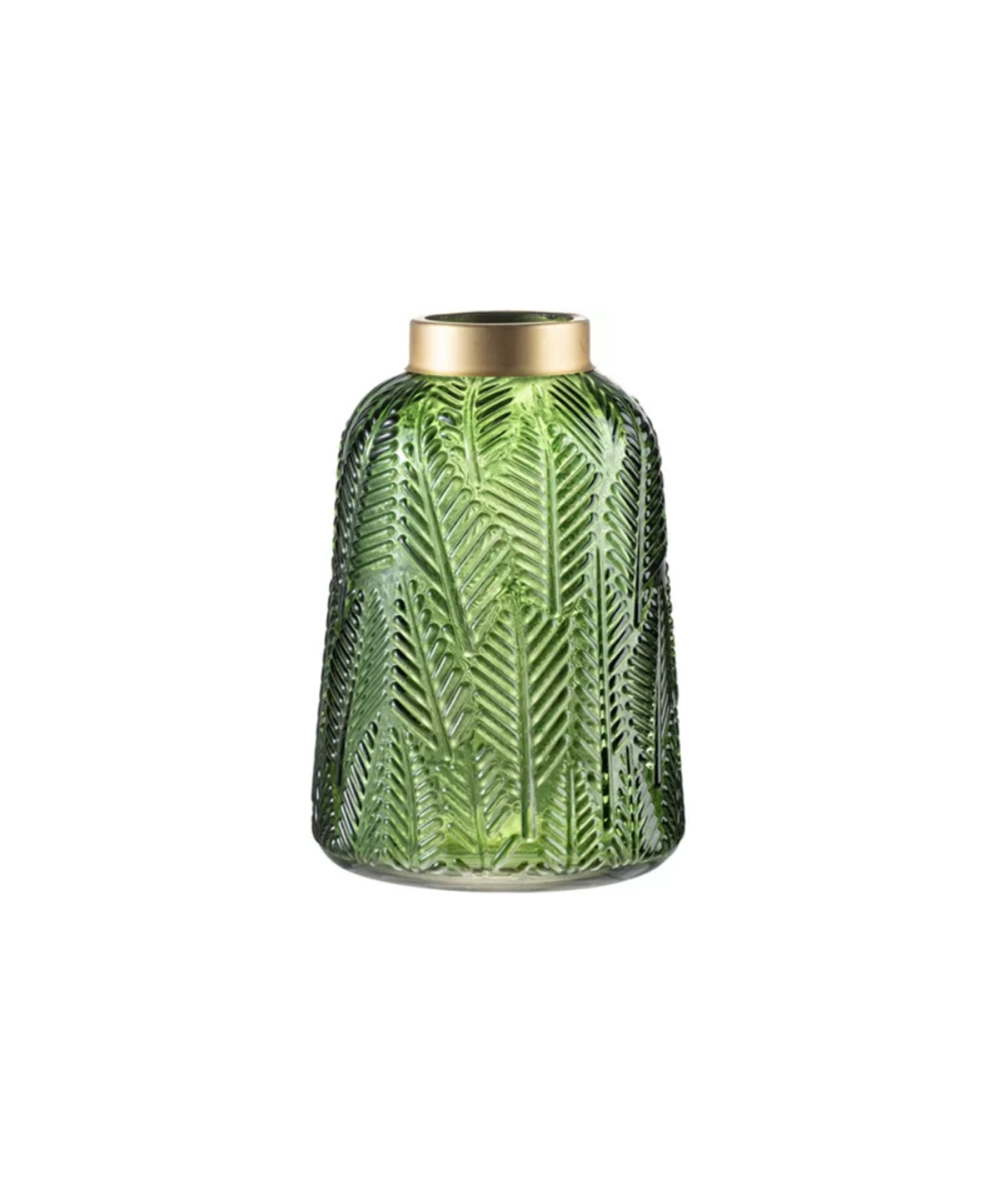 Tropical-Leaf-Embossed-Green-Glass-Vase Tropical-Leaf-Embossed-Green-Glass-Vase