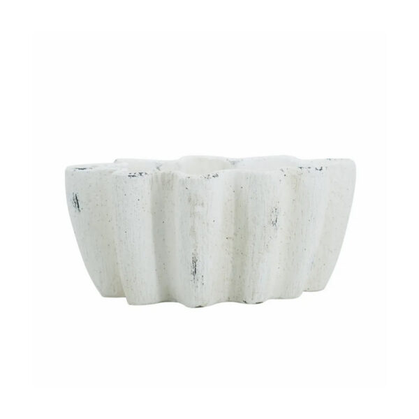 Wavy-White-Cement-Bowl-Planter