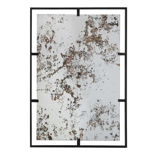 Antiqued Grid Mirror - 22” x 32”