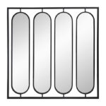 Modern Iron Grid Mirror - 36” x 36”