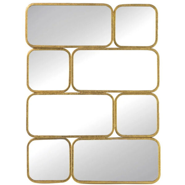 Gold Geometric Panel Mirror