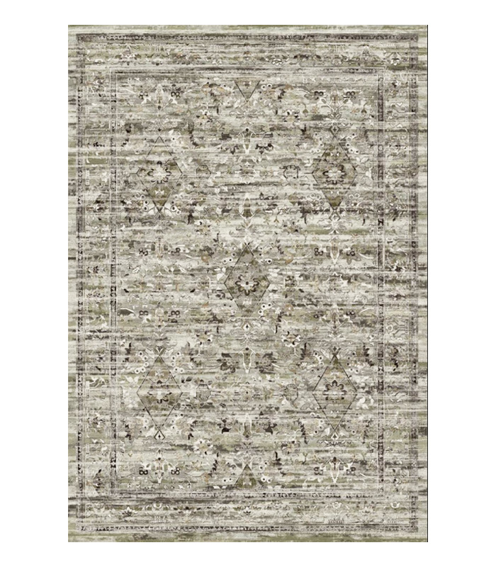 Persian Vintage Floral Rug – Olive & Ivory Fade