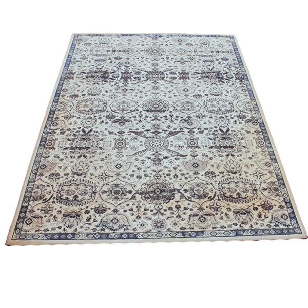 Persian Vintage Floral Rug – Blue-Grey Border